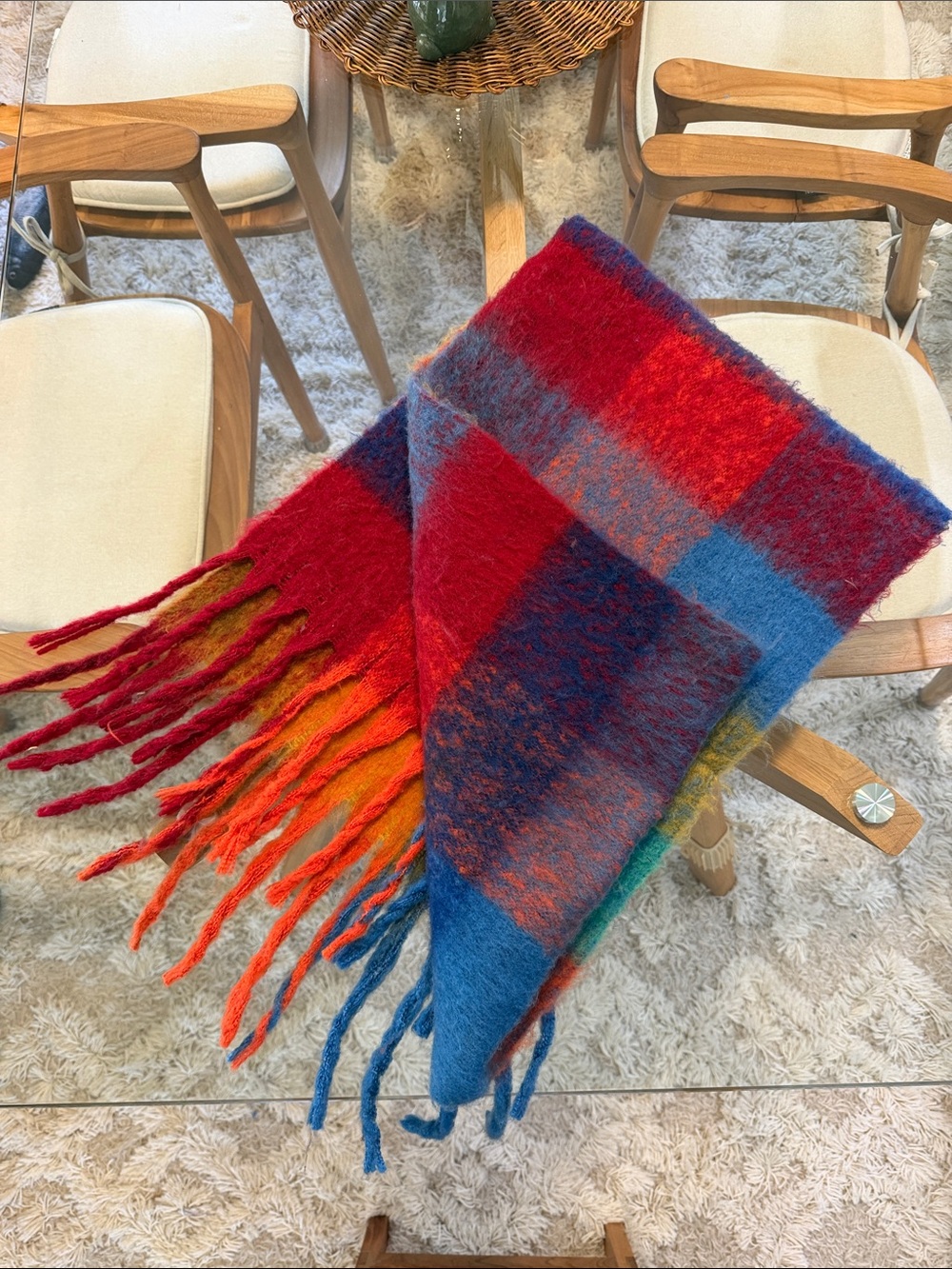 Vibrant Multicolor Plaid Scarf